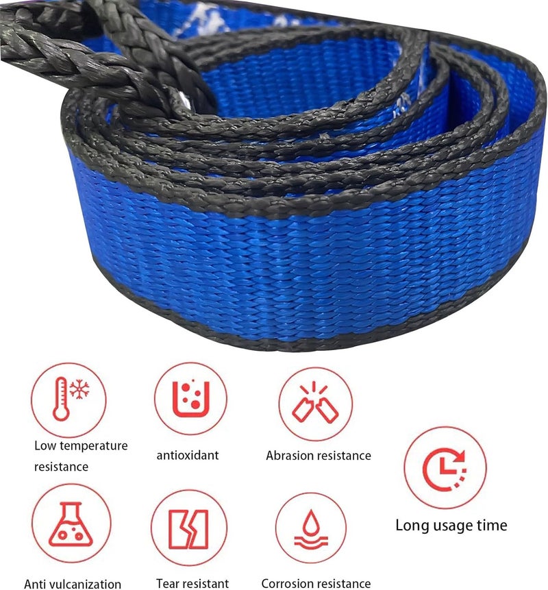 SUONE Plow Strap for ATV UTV Winch 64 Inch,4800lb High Tensile Strength，Heavy Duty Snow Plow Lift Strap for Standard or Wide Winches - Image 4